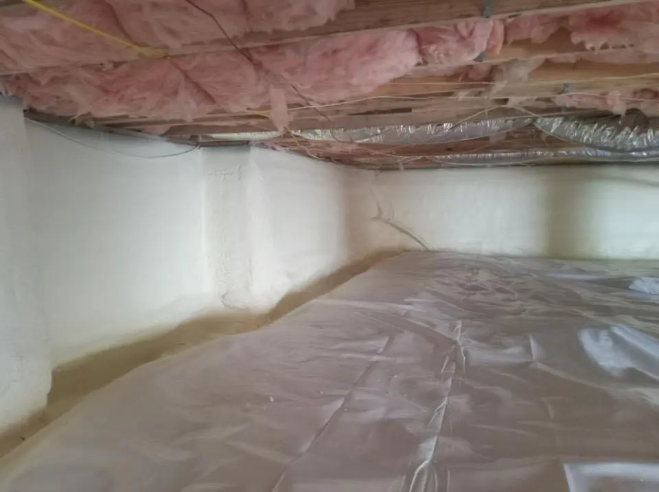 Crawl space encapsulation with closed-cell spray foam for Metal Roof Coating in Pontotoc